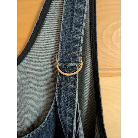 We The Free High Roller Denim Overalls Womens M Boho Relaxed Comfy Jumpsuit Cute - Picture 6 of 12